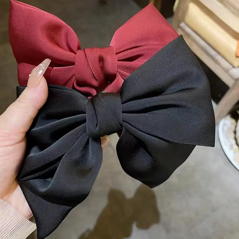 Satin Bow Head Hairpin Black Clip High Grade — feature 7