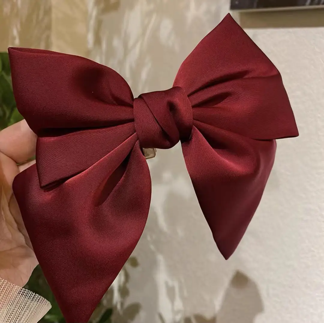 Satin Bow Head Hairpin Black Clip High Grade - Image 2