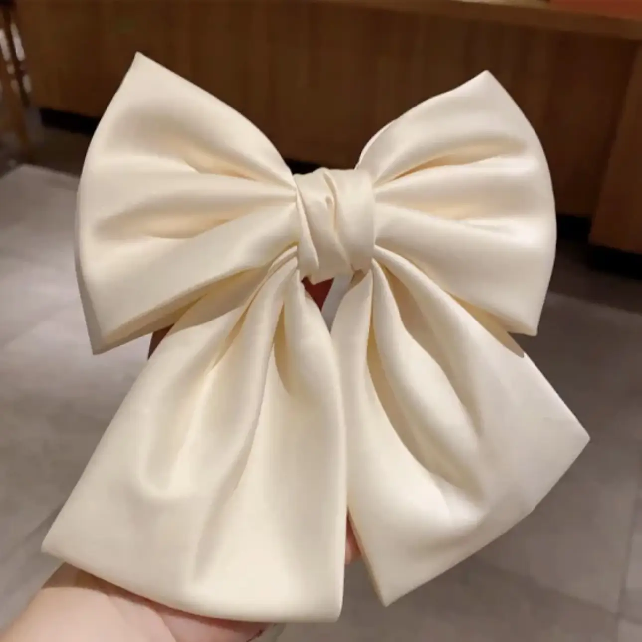 Satin Bow Head Hairpin Black Clip High Grade - Image 4