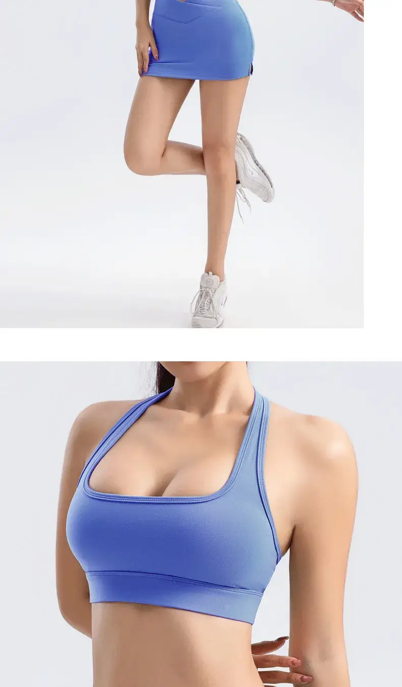 Brown Cross-Cross Neck Sports Bra Training Underwear Women — feature 9