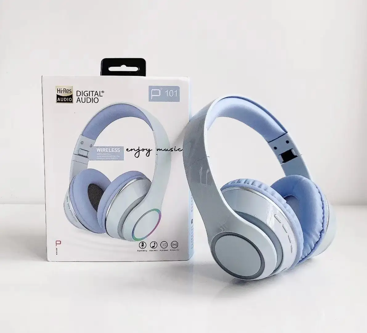 Bluetooth Wireless Headset with RGB Light & 40mm Foam Cover — feature 27