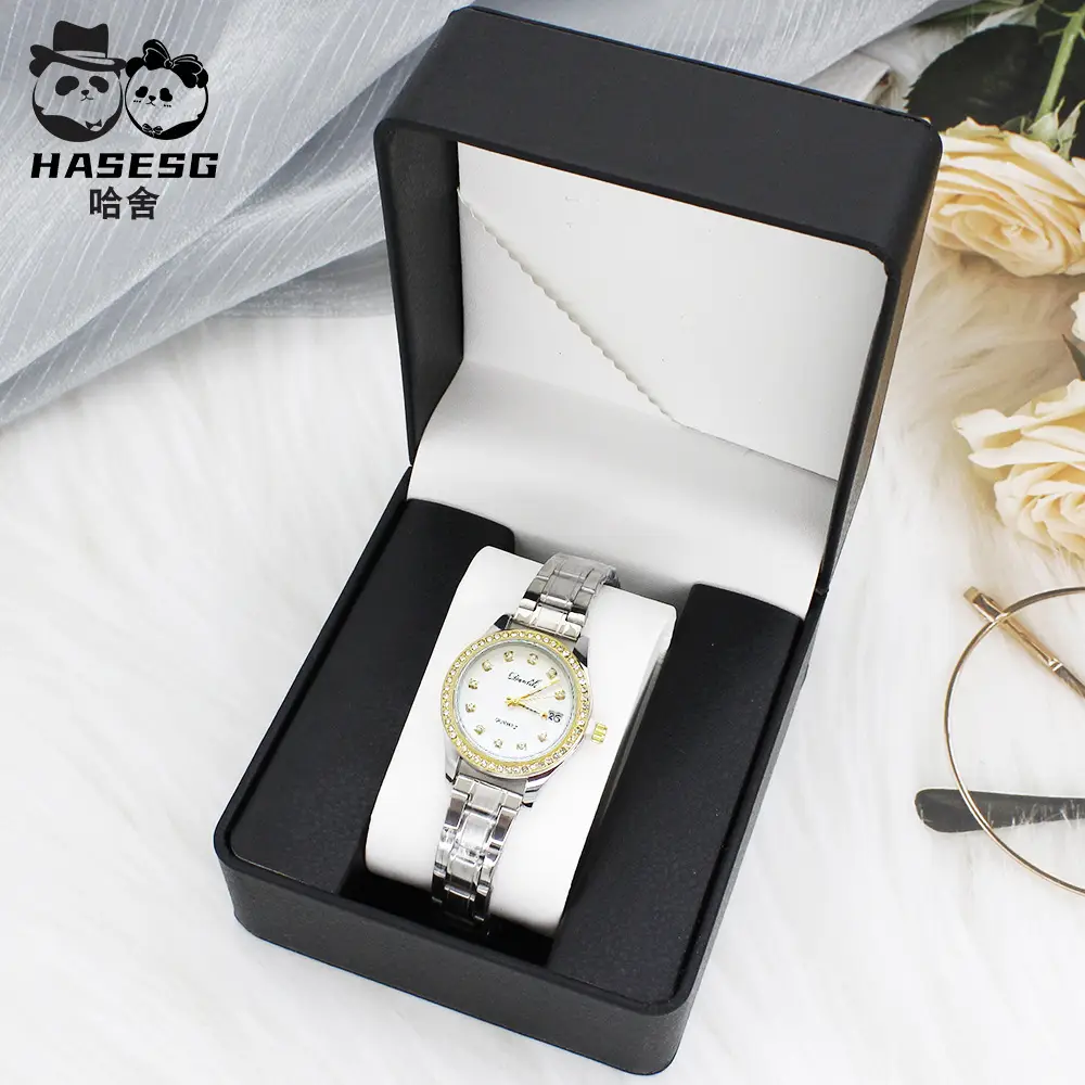 Women's Luxury Quartz Watch with Light Dial & White Strap - Image 7