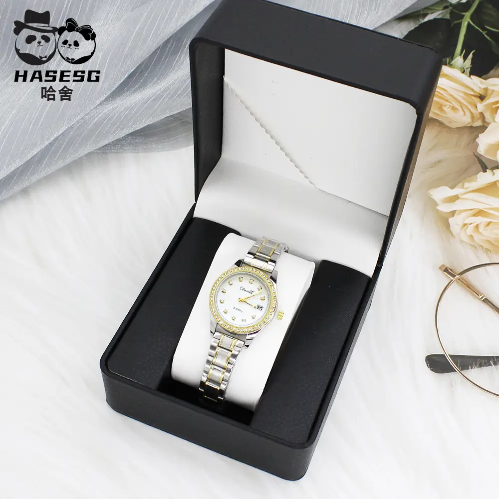 Women's Luxury Quartz Watch with Light Dial & White Strap - Image 9