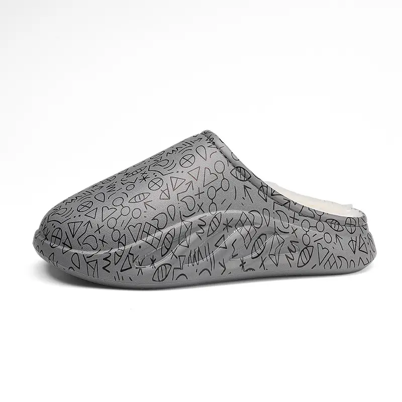 Cotton Slippers Men's Winter Home Baotou Lazy Shoes Waterproof fleece-lined Warm Thick Sole plus size Slippers Cotton Shoes Wool Slippers