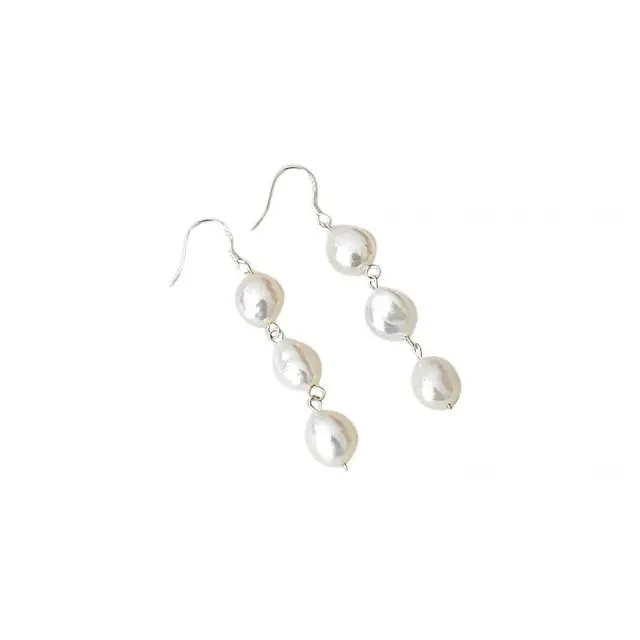 Natural Baroque Pearl Earrings Women's 925 Silver — feature 5