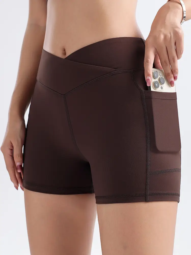 Women's White Elastic Running Shorts for Yoga - Image 7