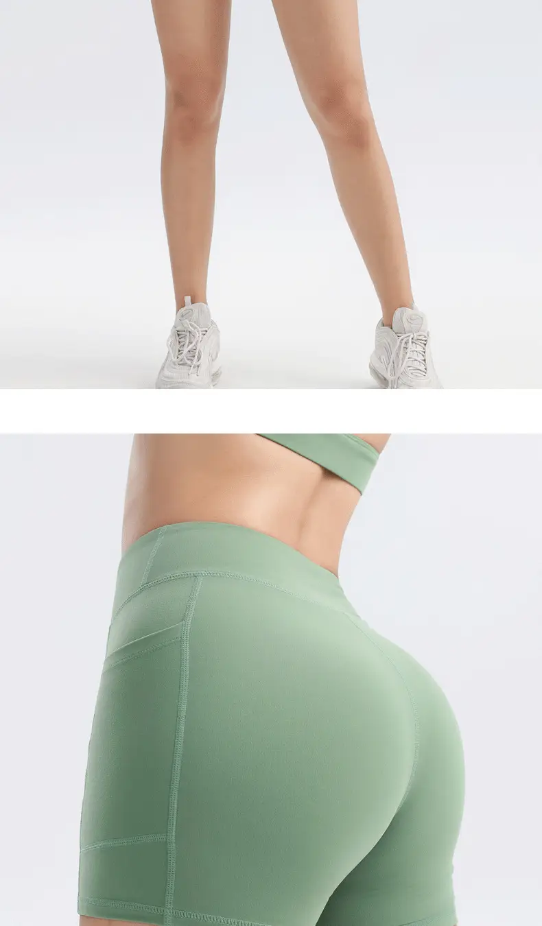 Women's White Elastic Running Shorts for Yoga — feature 13