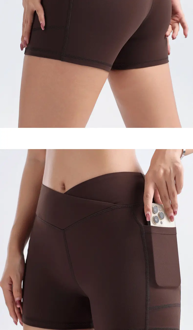 Women's White Elastic Running Shorts for Yoga — feature 16