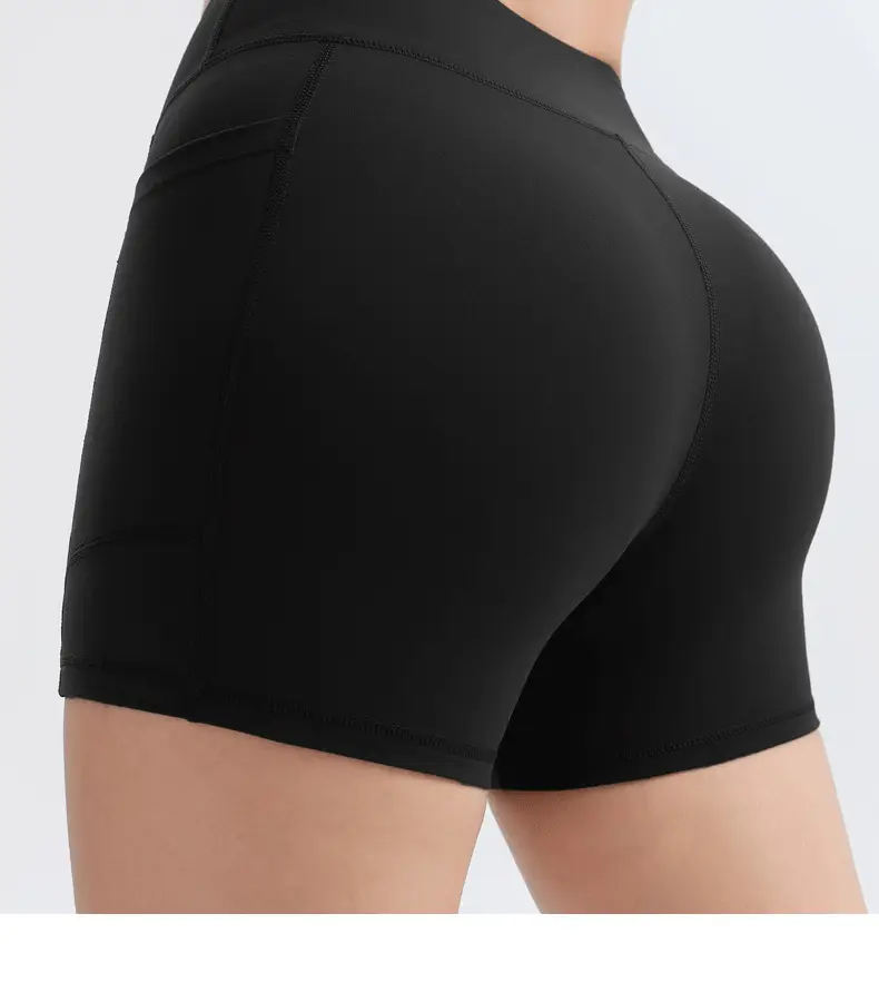 Women's White Elastic Running Shorts for Yoga — feature 21