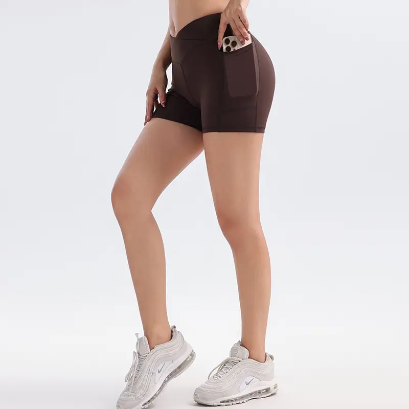Women's White Elastic Running Shorts for Yoga - Image 4