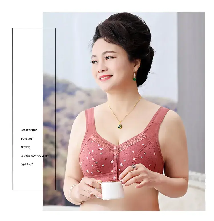 Wireless Cotton V-Shape Bra for Women Plus Size — feature 16