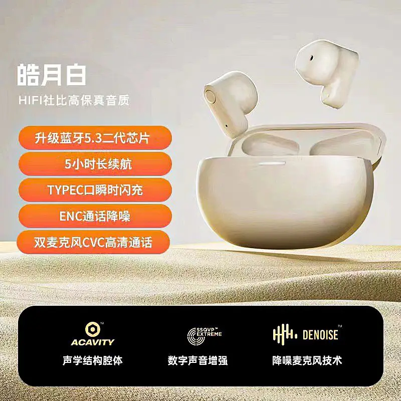 TWS Bluetooth Headset with Short Handle & Noise Reduction