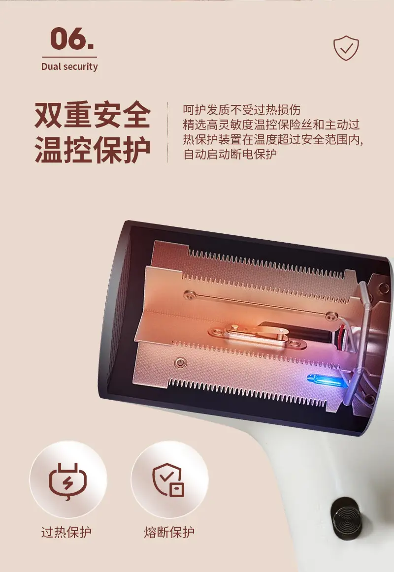 Wireless Hair Dryer Pink USB Rechargeable 500W — feature 14