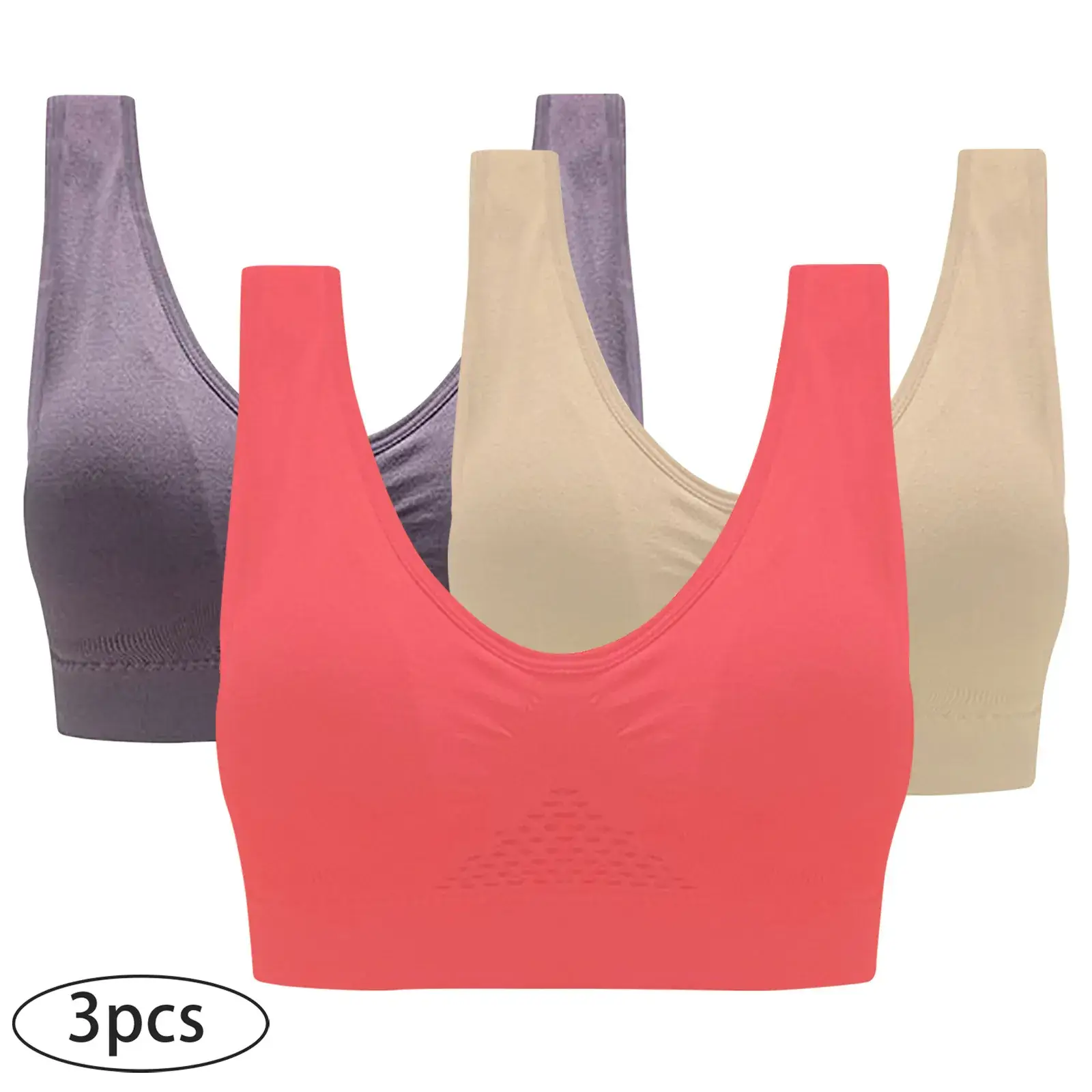 Plus Size Breathable Sports Bra Set of 3