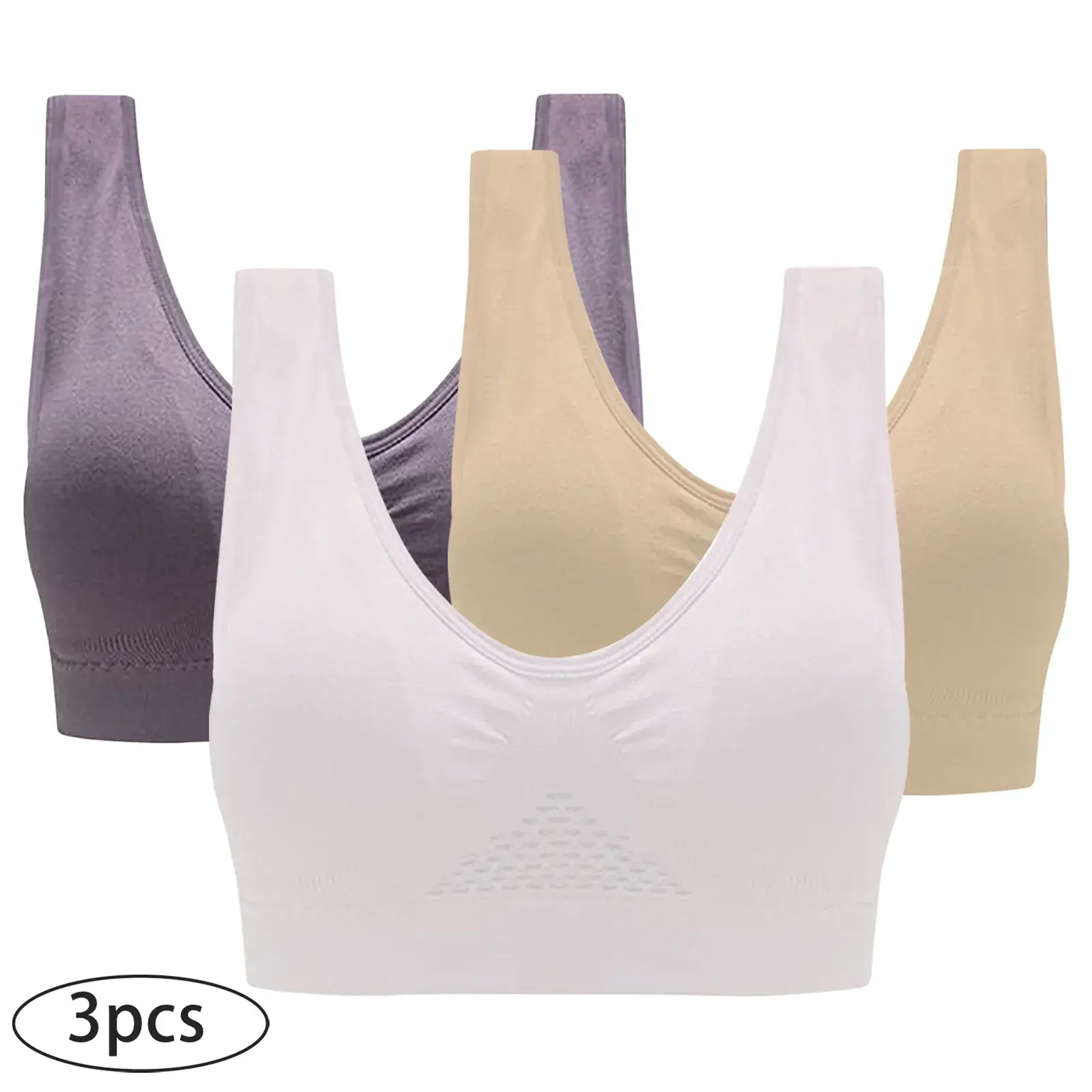 Plus Size Breathable Sports Bra Set of 3