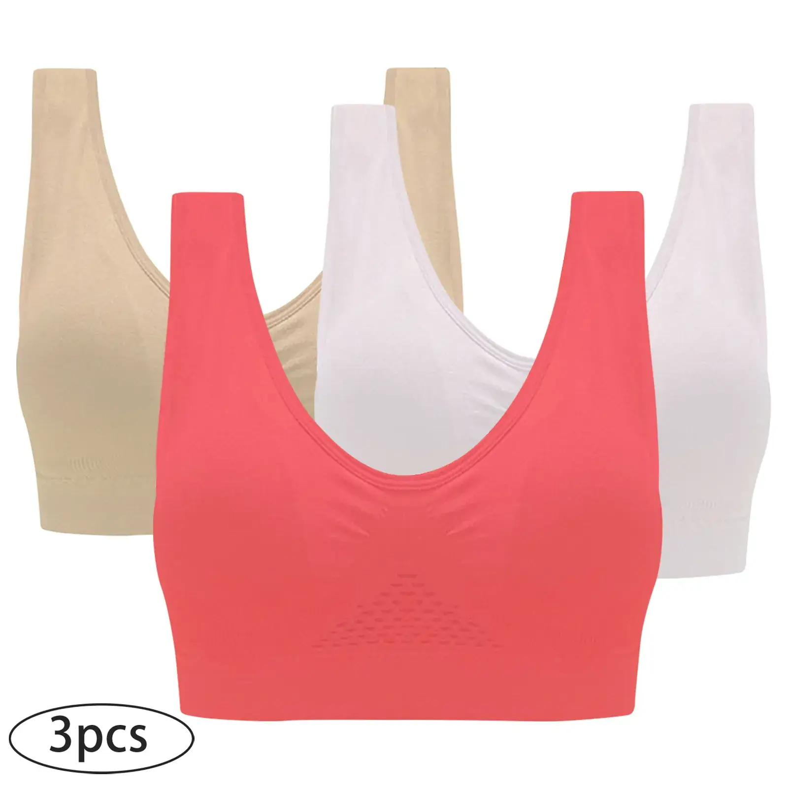 Plus Size Breathable Sports Bra Set of 3