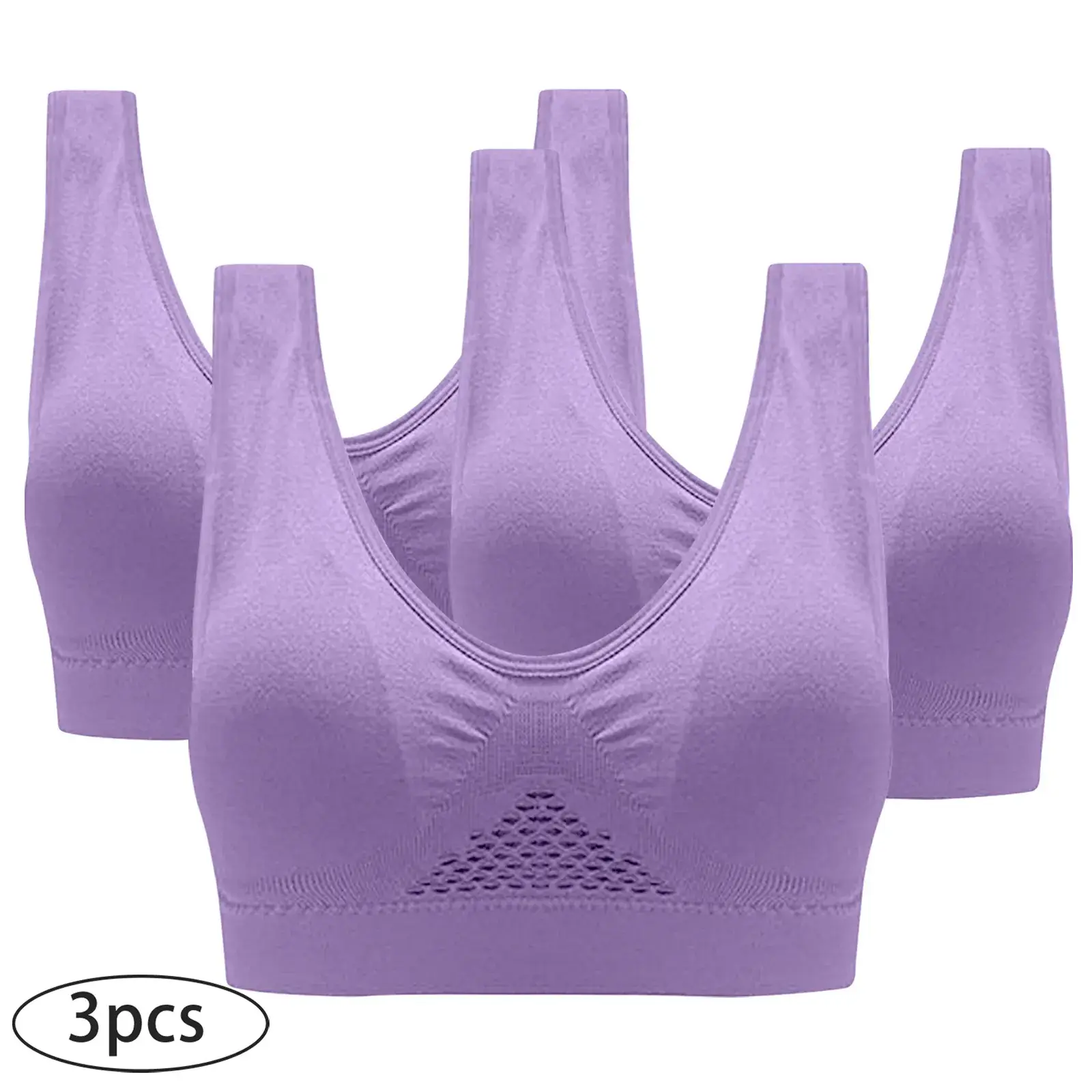 Plus Size Breathable Sports Bra Set of 3
