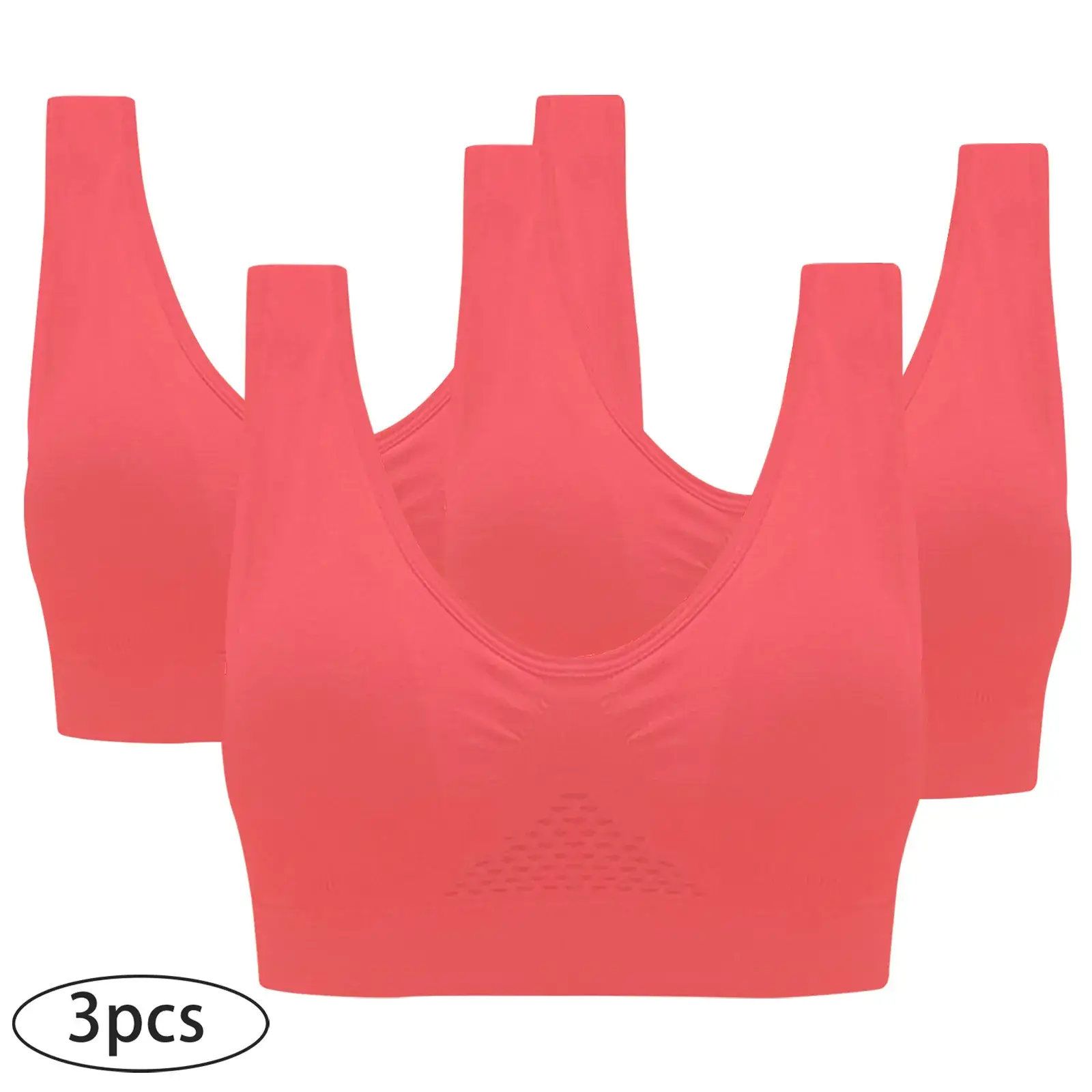 Plus Size Breathable Sports Bra Set of 3