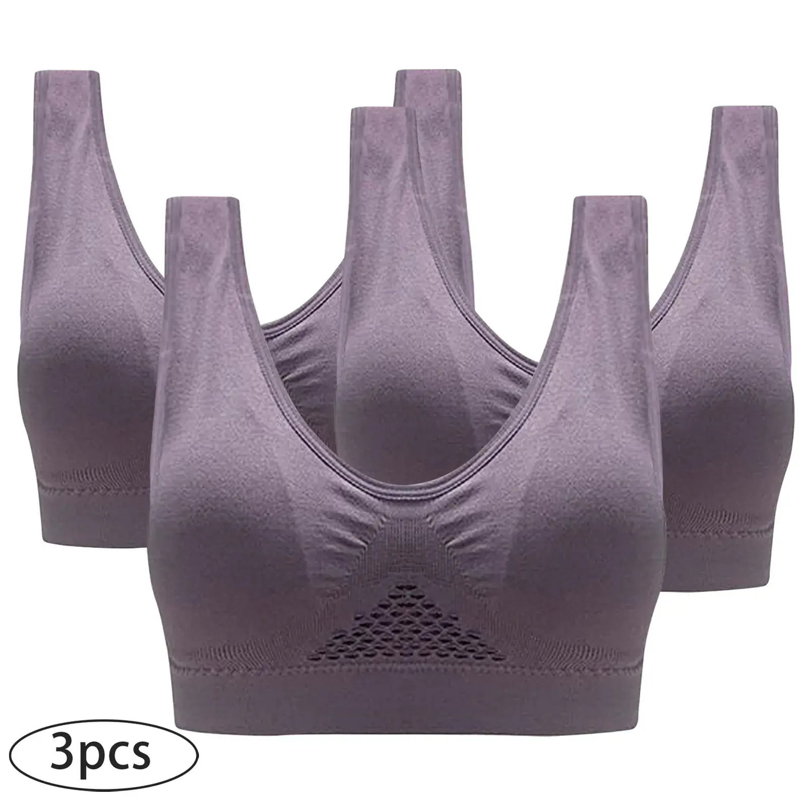 Plus Size Breathable Sports Bra Set of 3