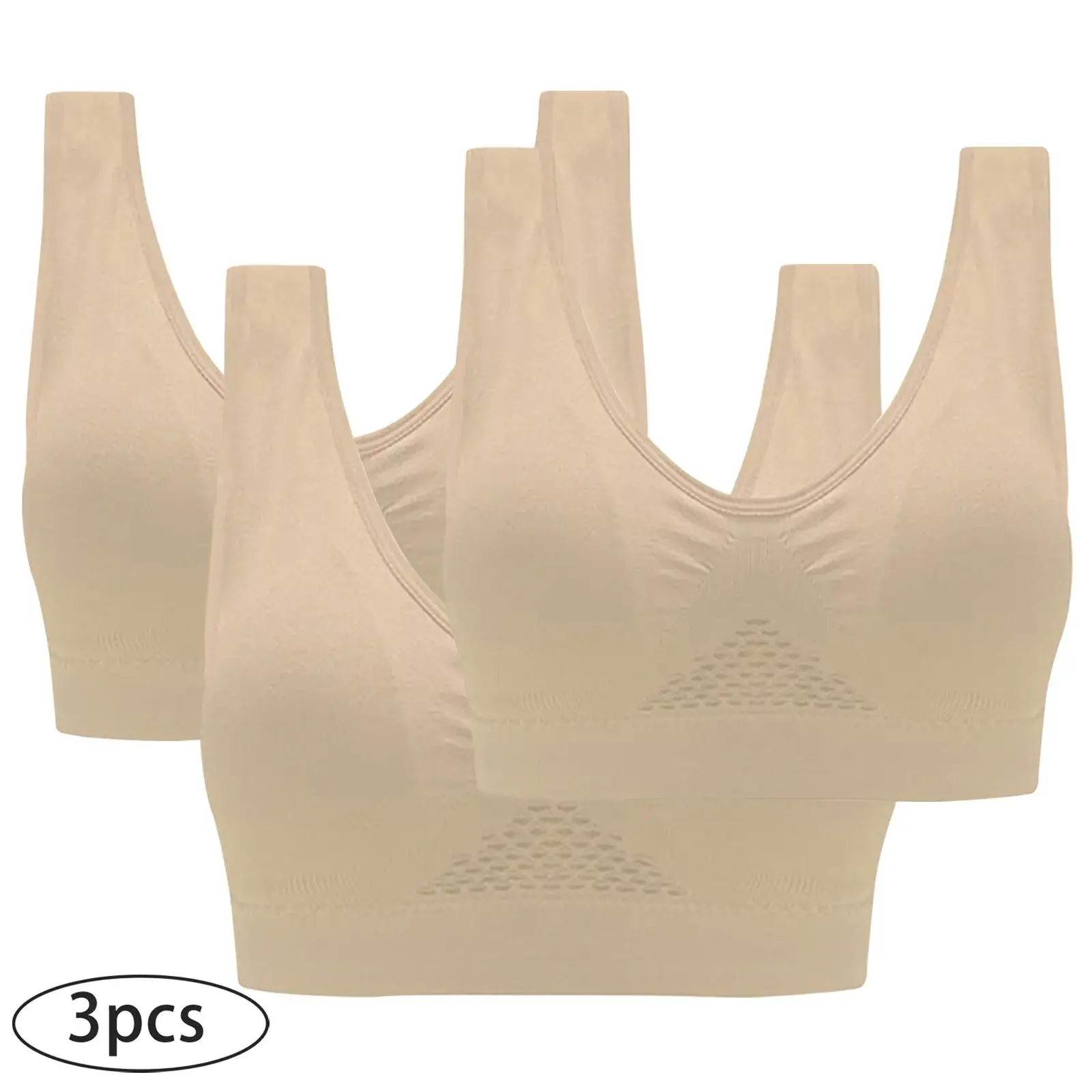Plus Size Breathable Sports Bra Set of 3