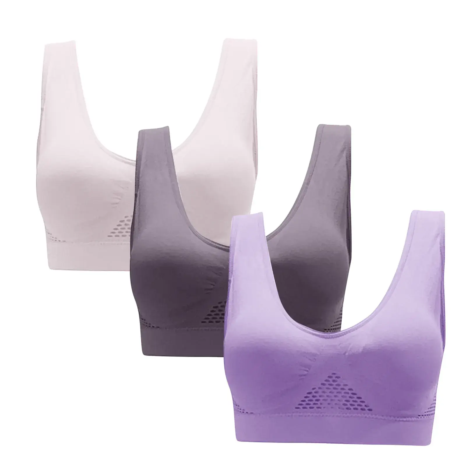 Plus Size Breathable Sports Bra Set of 3