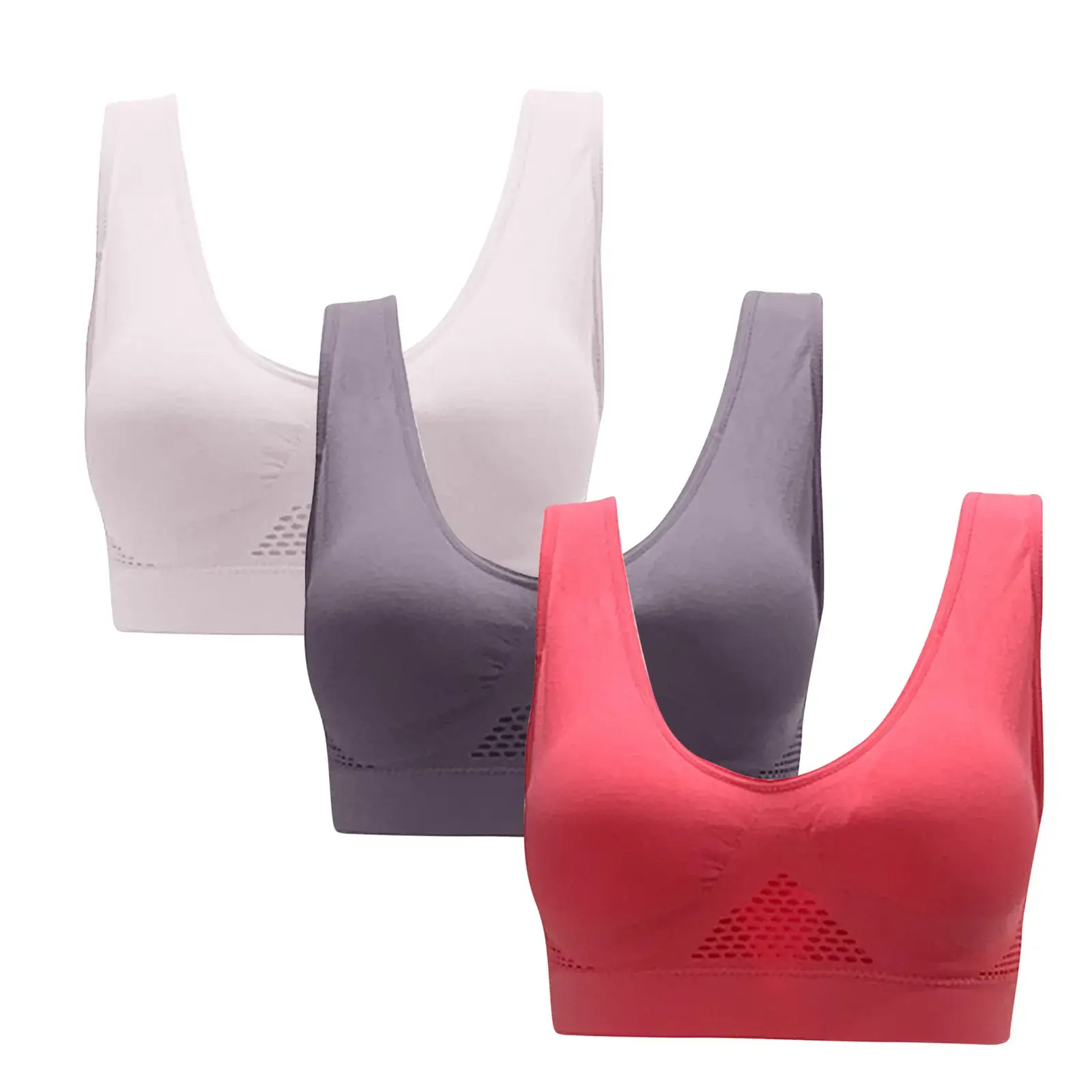Plus Size Breathable Sports Bra Set of 3
