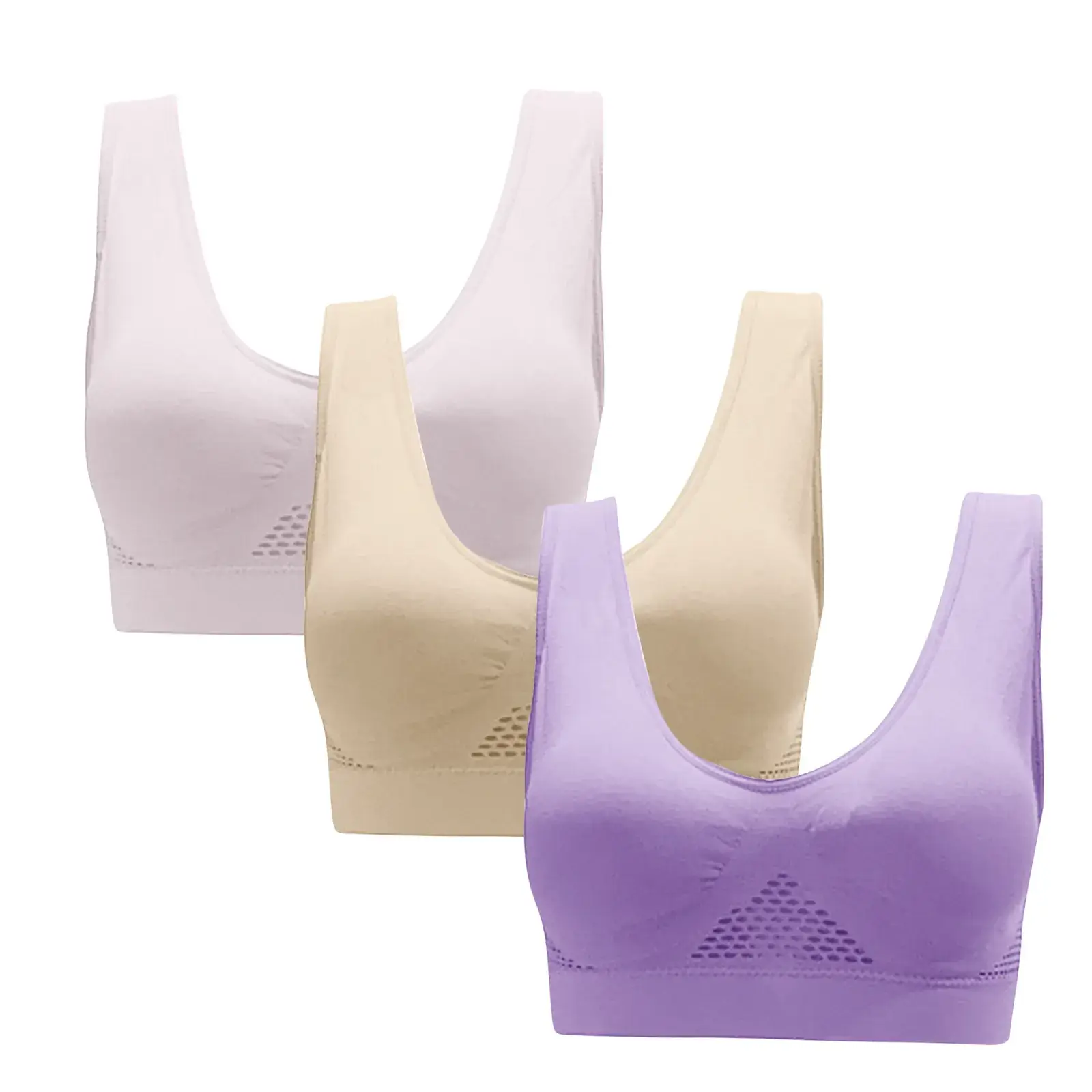 Plus Size Breathable Sports Bra Set of 3