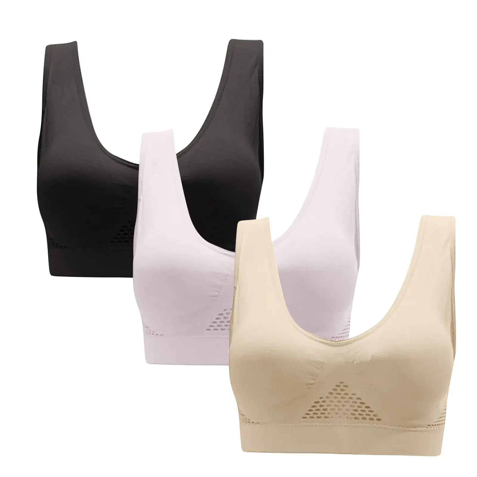 Plus Size Breathable Sports Bra Set of 3