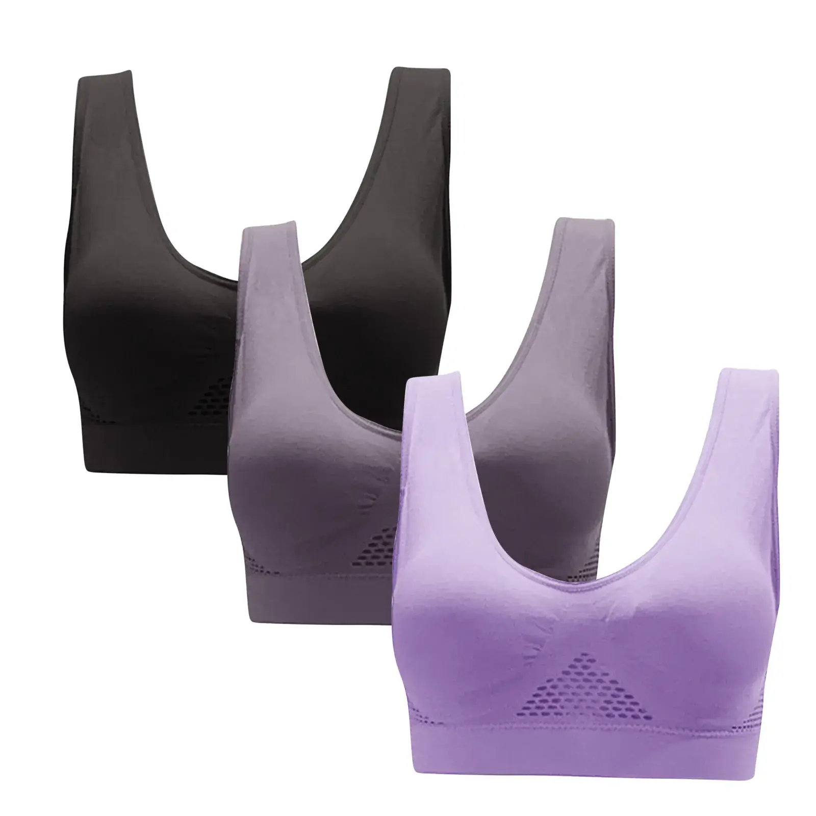 Plus Size Breathable Sports Bra Set of 3