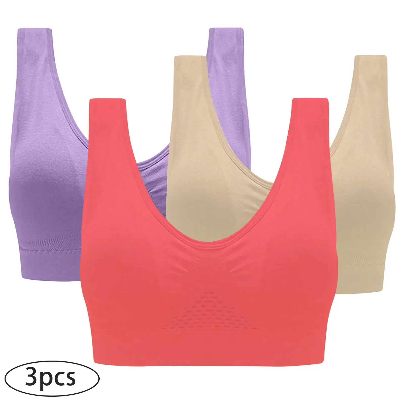 Plus Size Breathable Sports Bra Set of 3