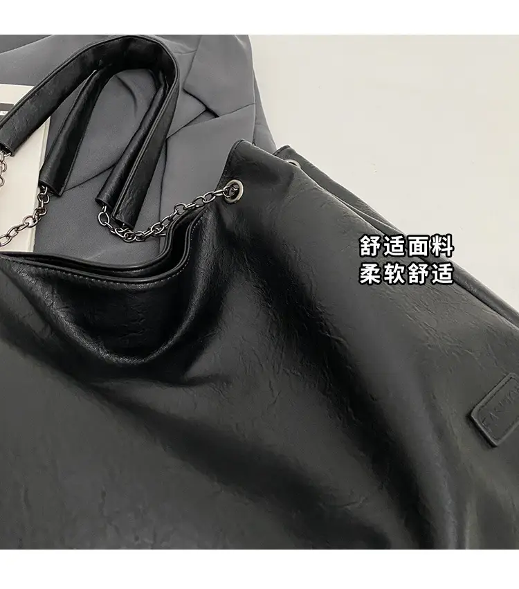 Black Leather Tote Bag for Women Autumn Winter 2023 — feature 5