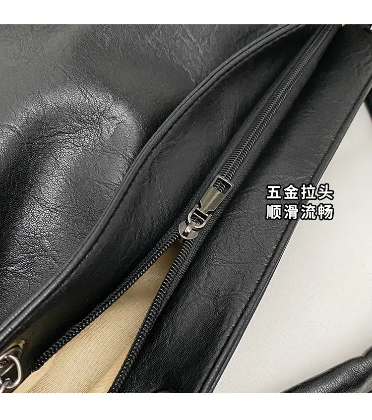 Black Leather Tote Bag for Women Autumn Winter 2023 — feature 7