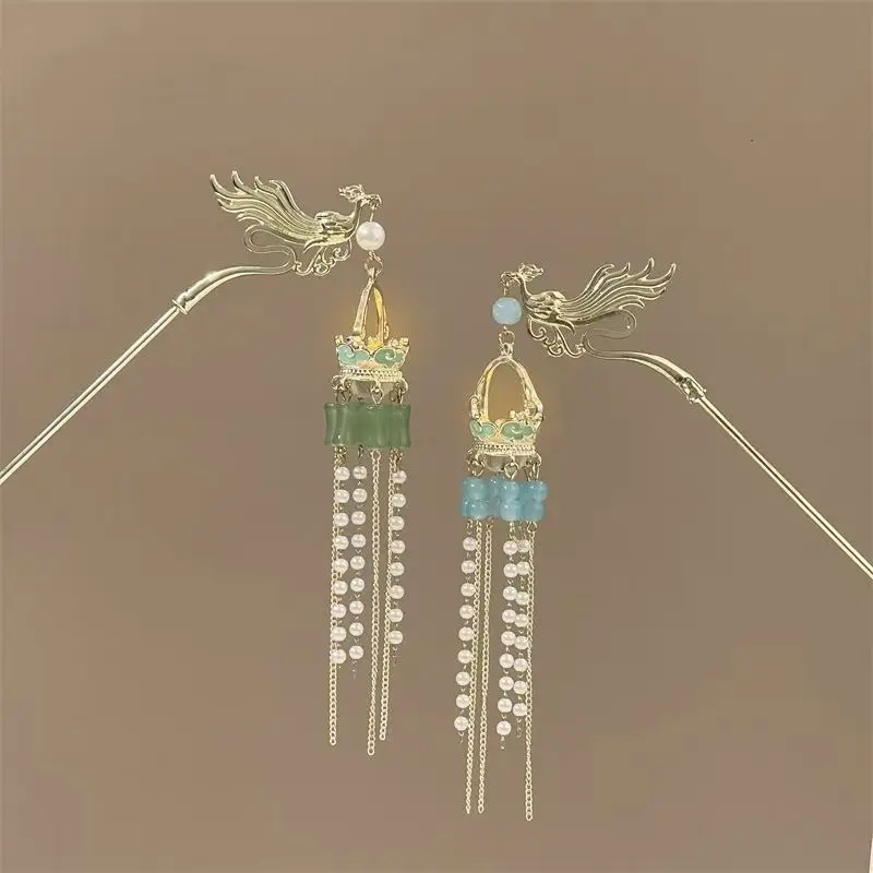 Ancient Hanfu Hairpin with Tassel Lamp Design — feature 25