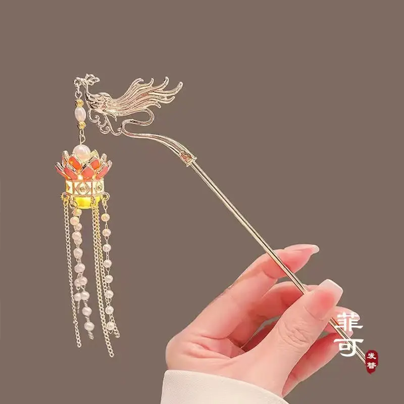 Ancient Hanfu Hairpin with Tassel Lamp Design — feature 27