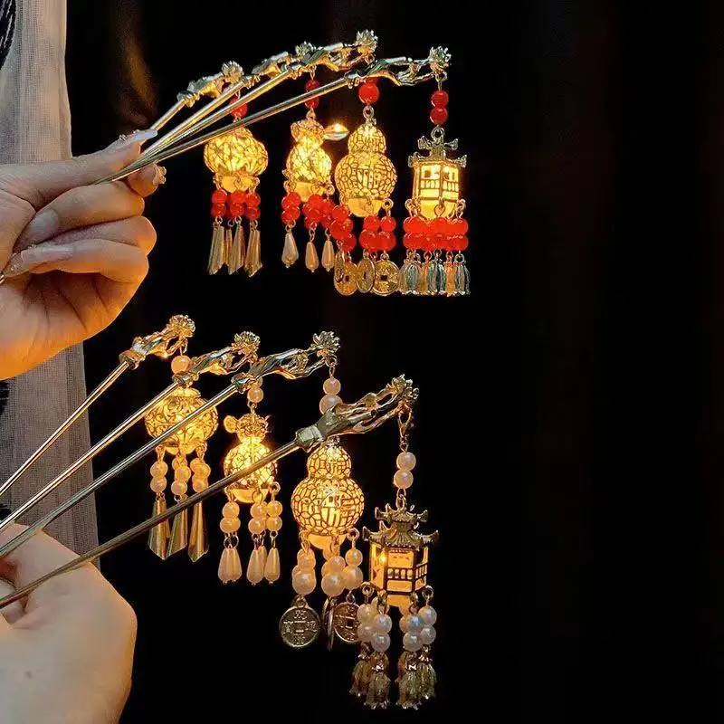 Ancient Hanfu Hairpin with Tassel Lamp Design — feature 9