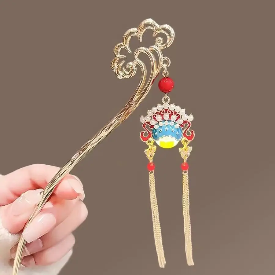 Ancient Hanfu Hairpin with Tassel Lamp Design - Image 13