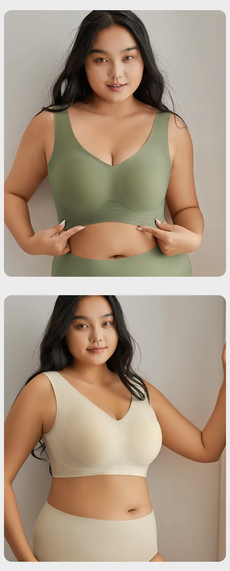 Cross-Border Plus Fat and Fat mm 100kg Full Cup Seamless Large Size Intimates Thin Big Breasts Showing Small Bra — feature 10