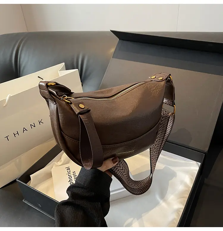 Maillard Leather Shoulder Bag Women 2025 New Style