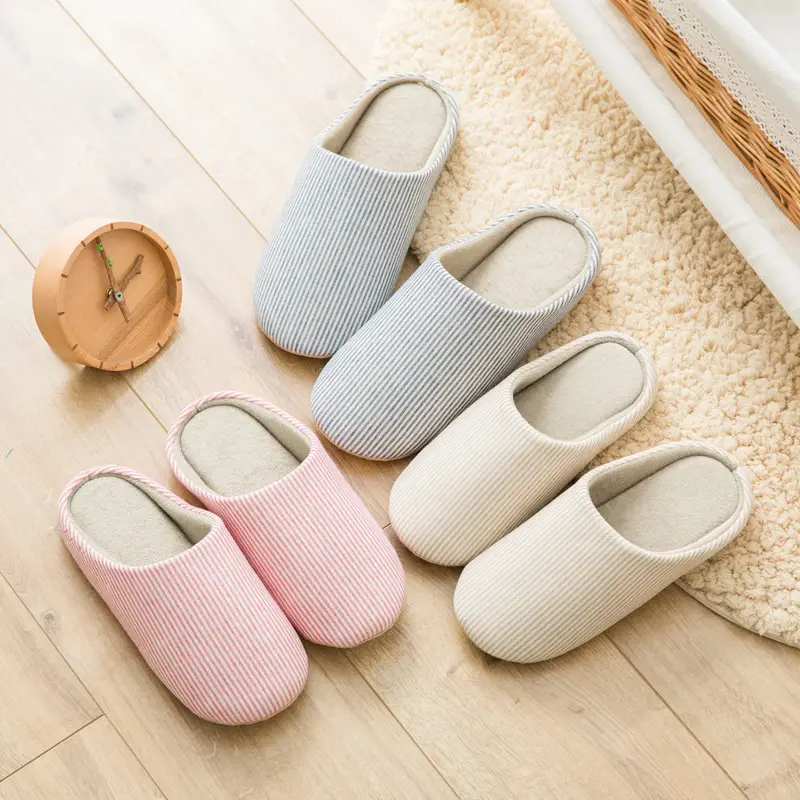 Suede Home Baotou Soft Bottom Silent Cotton Slippers for Women Home plus size Lovers Wood Floor Lightweight Japanese and Korean Style Slippers
