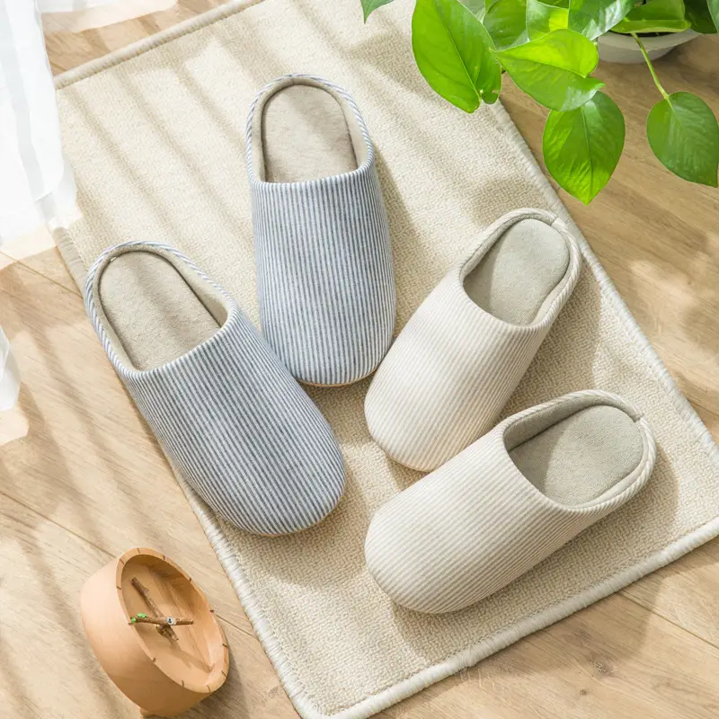 Suede Home Baotou Soft Bottom Silent Cotton Slippers for Women Home plus size Lovers Wood Floor Lightweight Japanese and Korean Style Slippers