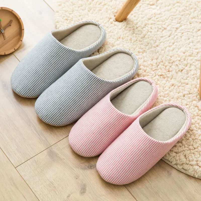 Suede Home Baotou Soft Bottom Silent Cotton Slippers for Women Home plus size Lovers Wood Floor Lightweight Japanese and Korean Style Slippers