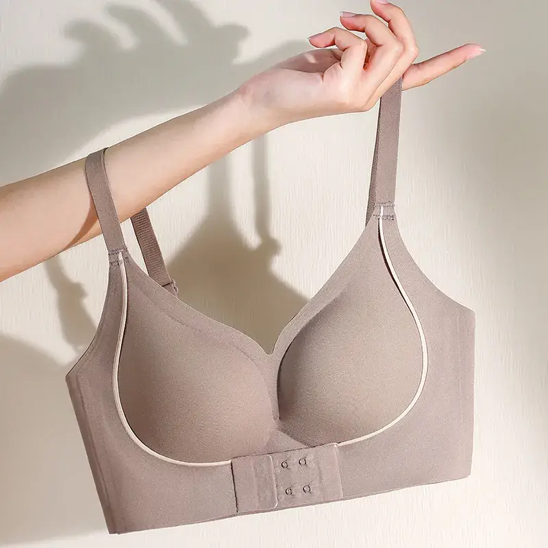 Women's Jelly Strip Push Up Bra White Beige Black - Image 7