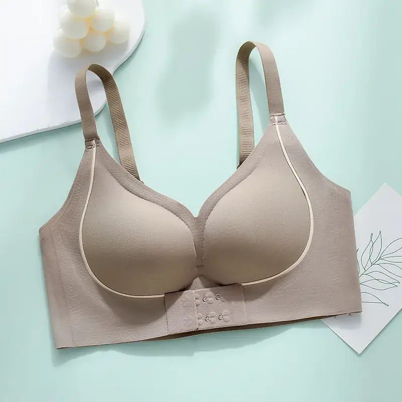 Women's Jelly Strip Push Up Bra White Beige Black - Image 3