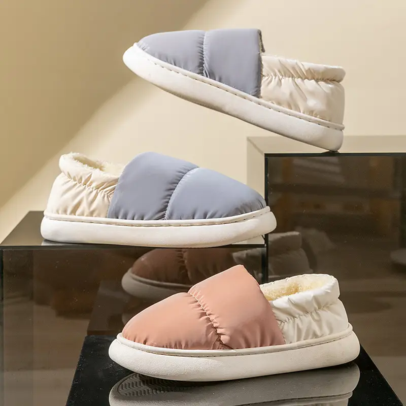 Women's Grey Quilted Cotton Slip-On Slippers for Winter 2024 - Image 18
