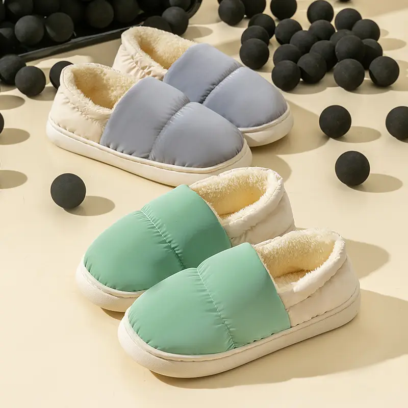 Women's Grey Quilted Cotton Slip-On Slippers for Winter 2024 - Image 19