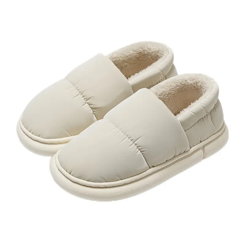 Women's Grey Quilted Cotton Slip-On Slippers for Winter 2024 - Image 20