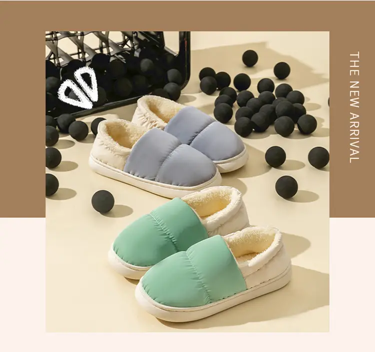 Women's Grey Quilted Cotton Slip-On Slippers for Winter 2024 — feature 10
