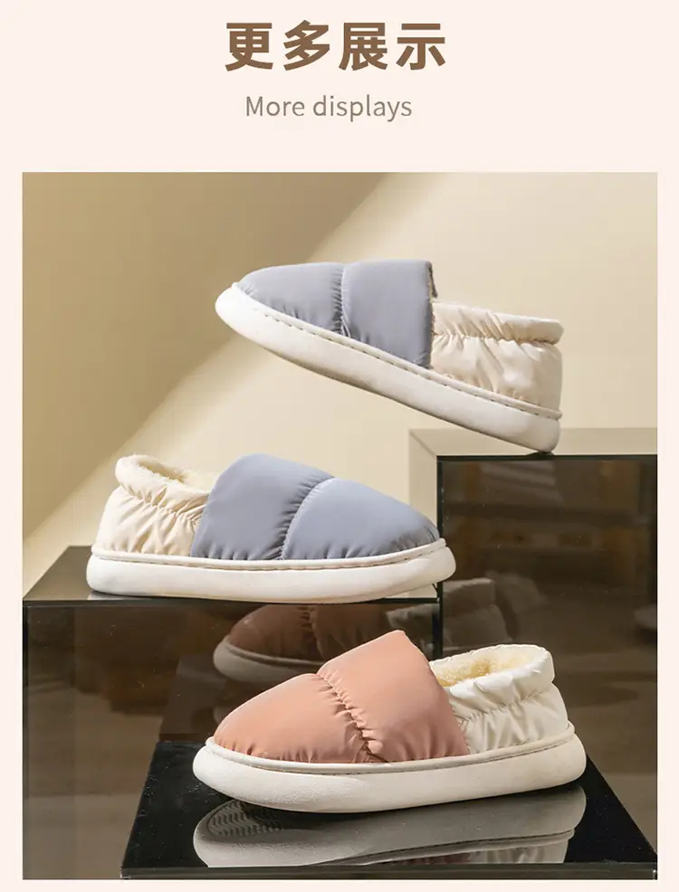 Women's Grey Quilted Cotton Slip-On Slippers for Winter 2024 — feature 16
