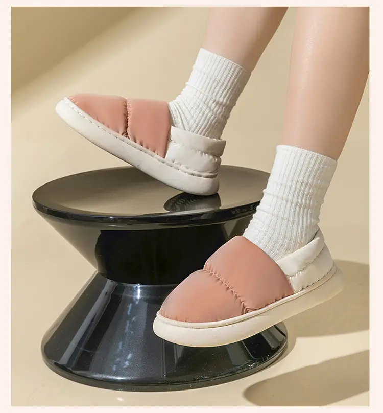 Women's Grey Quilted Cotton Slip-On Slippers for Winter 2024 — feature 18
