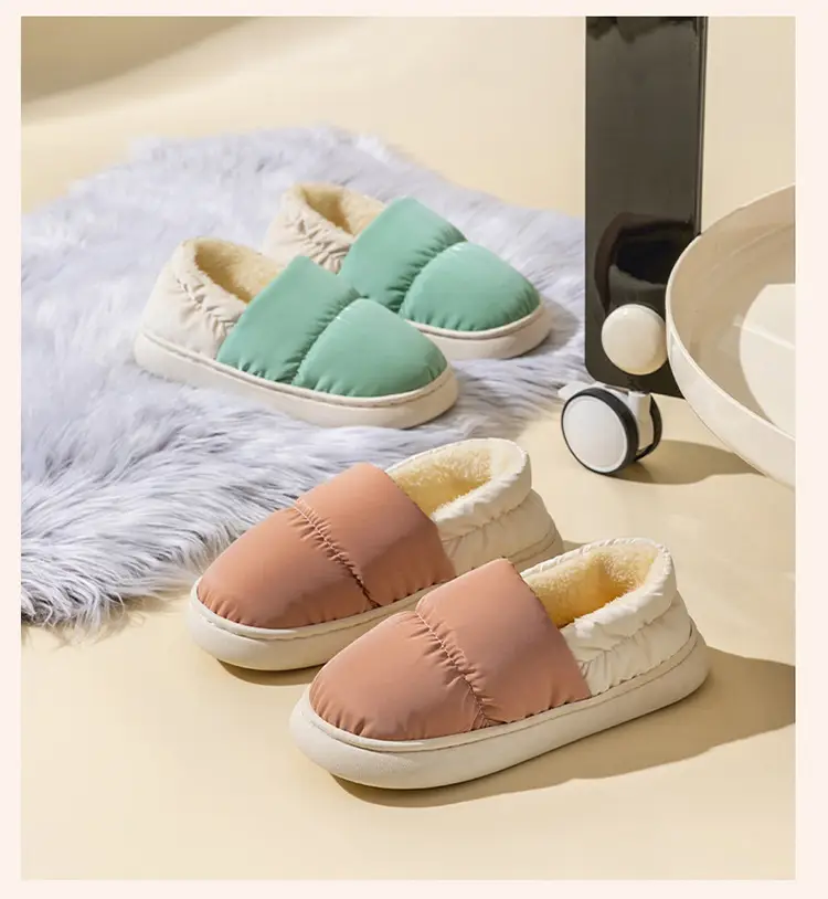 Women's Grey Quilted Cotton Slip-On Slippers for Winter 2024 — feature 19